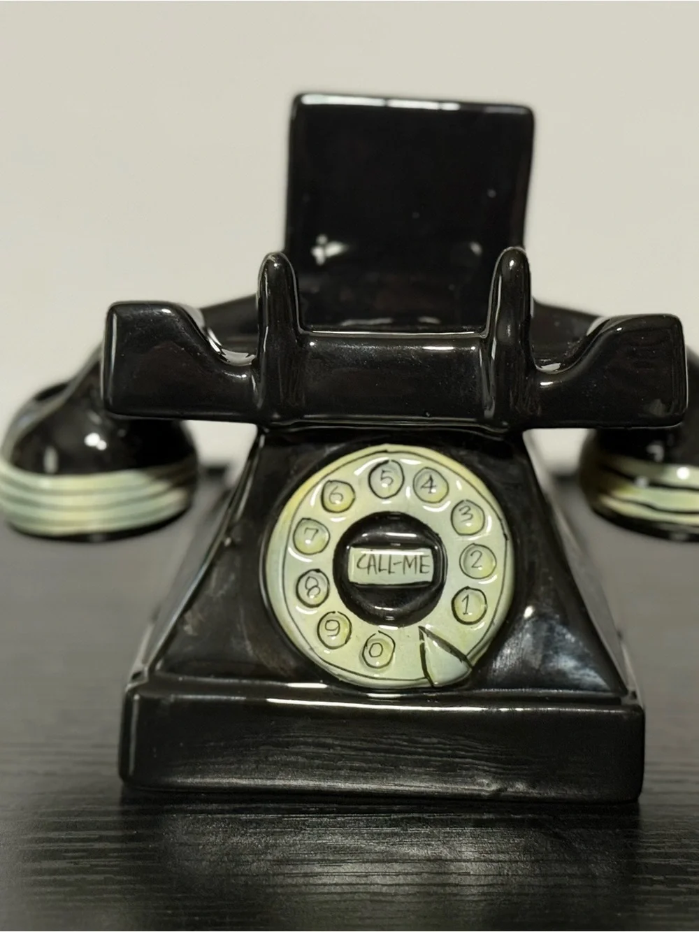 RARE! VTG Ceramic Rotary Telephone that Holds Pen & Note Pad or Business Cards